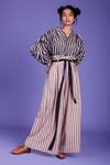 MATI_Pink Cotton Striped Pant Set_Online_at_Aza_Fashions