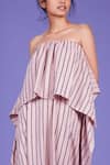 MATI_Pink Cotton Striped Popover Jumpsuit_at_Aza_Fashions