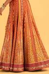 Buy_Saundh_Orange Raw Silk Embroidered Cape Lehenga Set_Online_at_Aza_Fashions