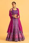Buy_Saundh_Purple Floral Print Lehenga Set_at_Aza_Fashions