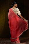 Shop_Weaver Story_Peach Organza Woven Zardozi Work Handloom Saree _at_Aza_Fashions