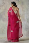 Shop_Weaver Story_Pink Organza Woven Zardozi Booti Work Handloom Saree _at_Aza_Fashions