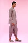 Antar Agni_Grey Cotton Silk Pant _Online_at_Aza_Fashions