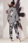 Shop_Mehak Talreja Couturre_Black Crepe Floral, Geometric Shirt Collar Printed And Pant Set _at_Aza_Fashions