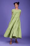 Buy_MATI_Green Handwoven Tiered Dress_Online_at_Aza_Fashions