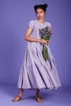 MATI_Purple Handwoven Tiered Dress_Online_at_Aza_Fashions