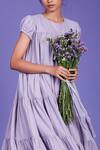 MATI_Purple Handwoven Tiered Dress_at_Aza_Fashions