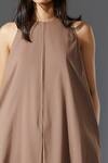 Shop_MATI_Beige Cotton Shift Dress _Online_at_Aza_Fashions