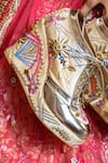Shop_Tiesta_Gold Hand Embroidered Sneaker Wedges _Online_at_Aza_Fashions