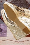 Shop_Tiesta_Gold Hand Embroidered Sneaker Wedges _Online_at_Aza_Fashions