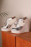 Buy_Tiesta_White Lucknowi Embroidered Sneaker Wedges _at_Aza_Fashions