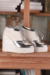 Tiesta_White Lucknowi Embroidered Sneaker Wedges _Online_at_Aza_Fashions