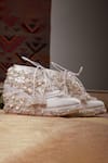 Shop_Tiesta_Ivory Embellished Cinderella Sneaker Wedges _at_Aza_Fashions