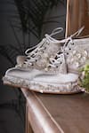 Tiesta_Ivory Embellished Cinderella Sneaker Wedges _Online_at_Aza_Fashions