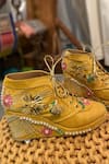 Tiesta_Yellow Embroidered Sneaker Wedges _Online_at_Aza_Fashions