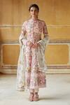 Buy_Rahul Mishra_Pink And Dupatta Silk Organza Pant Raw Silk Lining Viscose Set _at_Aza_Fashions