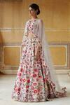 Rahul Mishra_White Lehenga Silk Organza  And Cape Tulle Lining And Set _Online_at_Aza_Fashions