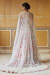 Buy_Rahul Mishra_White Lehenga Silk Organza  And Cape Tulle Lining And Set _Online_at_Aza_Fashions