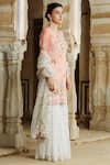 Rahul Mishra Pink Kurta And Dupatta Silk Organza Sharara Tulle Lining Viscose Round Set Online at Aza Fashions Rahul Mishra_Pink Kurta And Dupatta Silk Organza Sharara Tulle Lining Viscose Round Set _Online_at_Aza_Fashions