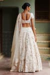 Shop_Rahul Mishra_White Lehenga And Dupatta Silk Organza Blouse Raw Silk Lining Bridal Set _at_Aza_Fashions