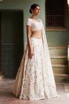 Rahul Mishra_White Lehenga And Dupatta Silk Organza Blouse Raw Silk Lining Bridal Set _Online_at_Aza_Fashions