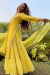 Buy_Gopi Vaid_Yellow Kurta Tussar Silk Embroidered Sequin Muzafar Sharara Set _at_Aza_Fashions