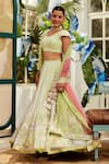 Nikita Vishakha_Green Lehenga Organza Embroidered Dori Round Floral Set _Online_at_Aza_Fashions