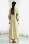 Shop_Mandira Wirk_Green Mul Mul Asymmetric Printed Tunic Dress_at_Aza_Fashions