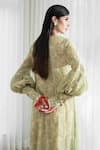 Mandira Wirk_Green Mul Mul Asymmetric Printed Tunic Dress_at_Aza_Fashions