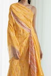 Mandira Wirk_Yellow Draped Kaftan Tunic And Sharara Set _at_Aza_Fashions