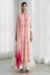 Shop_MANDIRA WIRK - Indian_White Kurta Chanderi Sharara And Dupatta Embroidery Round Pintuck Set _Online_at_Aza_Fashions