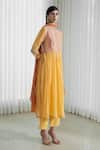 Mandira Wirk_Yellow Kurta Mul Mul Pants Organic Cotton Dupatta Flared Set _Online_at_Aza_Fashions