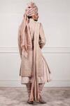 Shop_Tarun Tahiliani_Pink Chanderi, Matka , Katan Embroidered Sherwani And Kurta Set_at_Aza_Fashions