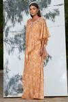 Shop_Mandira Wirk_Peach Printed Layered Kaftan_Online_at_Aza_Fashions