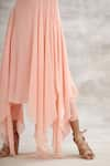 Mandira Wirk_Peach Crepe Embroidered Tunic And Pant Set _at_Aza_Fashions