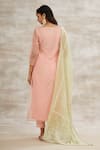 Shop_Mandira Wirk - Indian_Peach Organza Kurta Set _at_Aza_Fashions