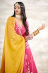 Buy_Mandira Wirk - Indian_Pink Chanderi Embroidered Angrakha Sharara Set _Online_at_Aza_Fashions