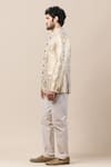 Tarun Tahiliani_White Brocade Bandhgala And Pant Set _Online_at_Aza_Fashions