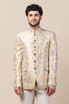 Buy_Tarun Tahiliani_White Brocade Bandhgala And Pant Set _Online_at_Aza_Fashions