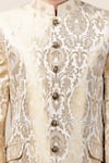 Tarun Tahiliani_White Brocade Bandhgala And Pant Set _at_Aza_Fashions