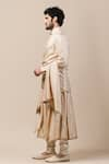 Tarun Tahiliani_Gold Katan Draped Kurta Set _Online_at_Aza_Fashions