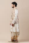 Tarun Tahiliani_White Spun Silk Brocade Bundi And Kurta Set _Online_at_Aza_Fashions