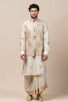 Tarun Tahiliani_White Brocade Bundi _Online_at_Aza_Fashions