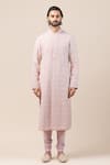 Buy_Tarun Tahiliani_Pink Georgette Chikankari Kurta Set _at_Aza_Fashions