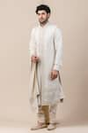 Buy_Tarun Tahiliani_White Georgette Chikankari Sherwani And Kurta Set _at_Aza_Fashions