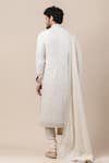 Shop_Tarun Tahiliani_White Georgette Chikankari Sherwani And Kurta Set _at_Aza_Fashions