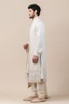 Tarun Tahiliani_White Georgette Chikankari Sherwani And Kurta Set _Online_at_Aza_Fashions