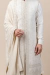 Buy_Tarun Tahiliani_White Georgette Chikankari Sherwani And Kurta Set _Online_at_Aza_Fashions