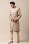 Buy_Tarun Tahiliani_Gold Moonga Brocade Printed Sherwani And Kurta Set _at_Aza_Fashions