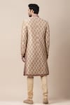 Shop_Tarun Tahiliani_Gold Moonga Brocade Printed Sherwani And Kurta Set _at_Aza_Fashions